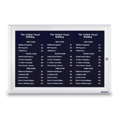 United Visual Products Outdoor Enclosed Combo Board, 72"x36", Satin Frame/Black Porc & Buff UVCB7236OD-BLKPORC-BUFF